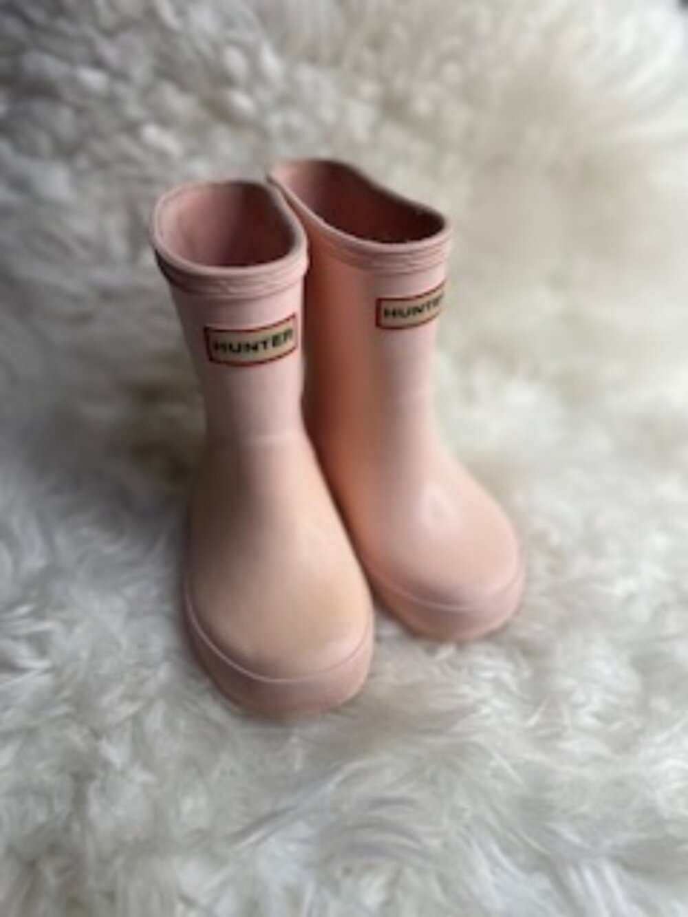 Hunter Kids First Classic Rain Boots Pastel Soft Pink Toddler Size 5 US / 4 UK